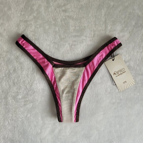 FAE | Gypsy Bralette Top & Goi G-String Bottom Sparkle Colorblock Bikini - Picture 7 of 15